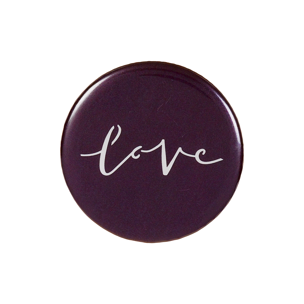 Memori-Button – aubergine, Love (0826)