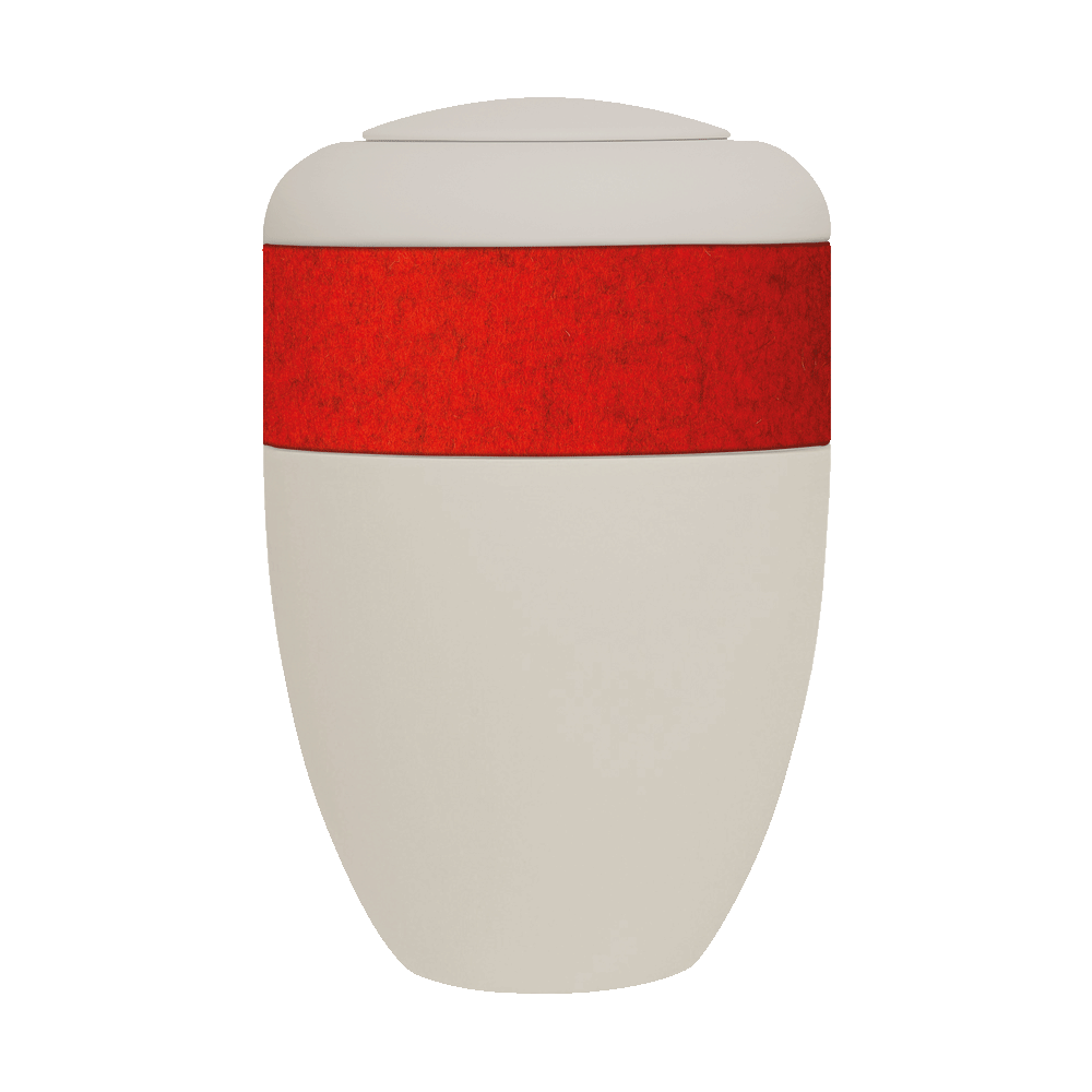 Bio-Urne mit rotem Filzring